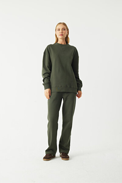 Unisex Üçgen Bisiklet Yakalı Oversize Sweatshirt Çift