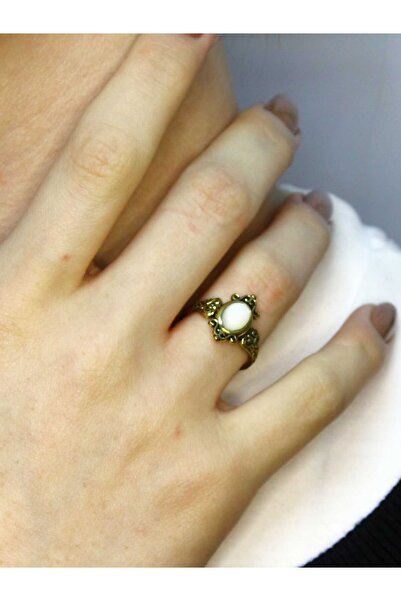 esha Natural Stone Natural Stone Inlaid Antique Adjustable Women's Ring Euy78Sf