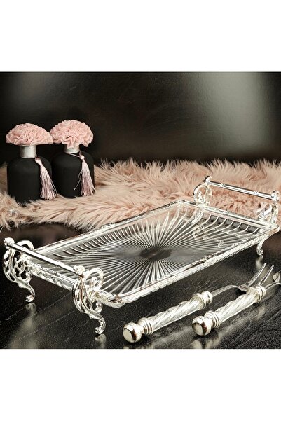 hediye Esterhomedecor Glass Serving Plate 32*15cm