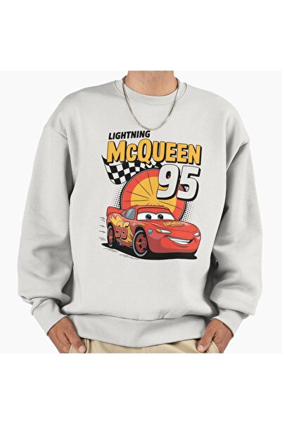 Kids Şimşek Mcquen Car Printed Boys Winter Children's Sweatshirt White