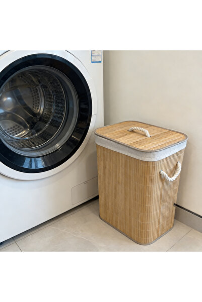 Bleco Bamboo Woven Laundry Basket - Durable, Clothes Storage Basket