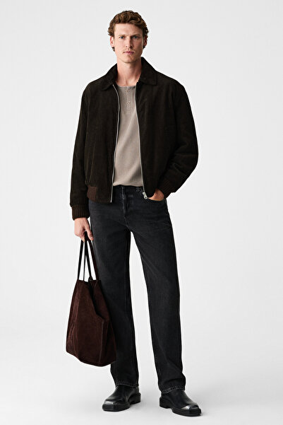 GRIMELANGE RENEW Erkek Organik Pamuklu Bisiklet Yaka Yarım Patlı Düğmeli Regu...