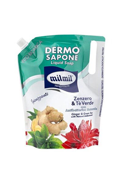 Mil Mil Set of 2 x Eco Liquid Soap Refill, with Ginger and Green Tea, 900 ml