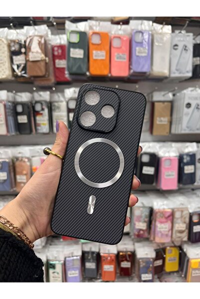 TECNOTREND Redmi 13 4G / Note 13R 5G Uyumlu Telefon Kılıfı Karbon Fiber Dokul...