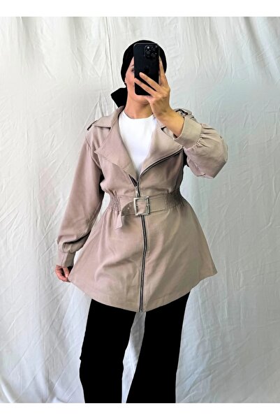 MODAELA Μπουφάν με ελαστική ζώνη στη μέση και λεπτομέρειες