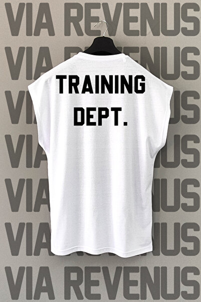 Vordevia Training Department Back Printed Zero Sleeve 100% Cotton Sports T-Shirt