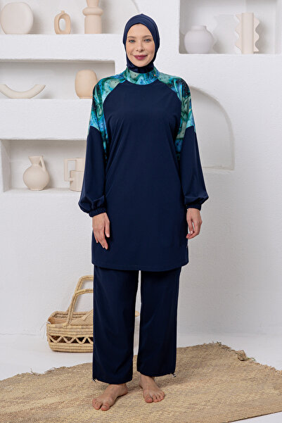 Adasea Gade Battal Long Sleeve Hijab Swimsuit 1807