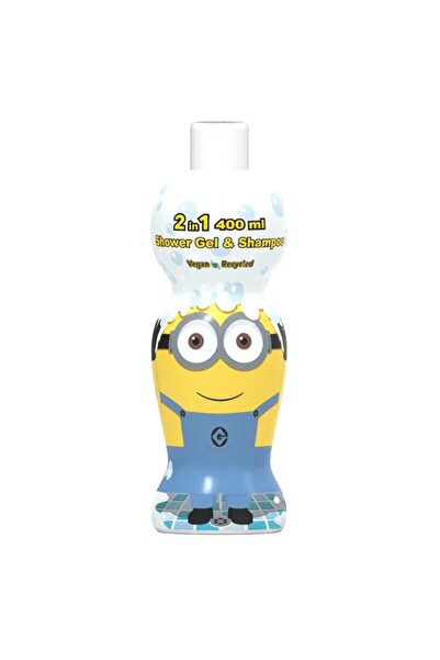 Air-Val Set of 2 x Minions Kids Shower Gel and Shampoo, with 1D Figure, 400 ml