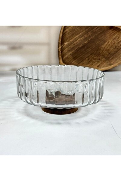 AROW Akasya Stanatlı Cam Salata Sunum Kasesi 21 Cm