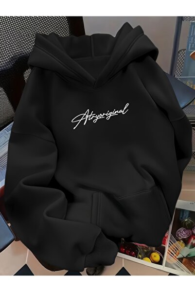 Deocept سويت شيرت للجنسين بتصميم بسيط مطبوع بغطاء رأس بجيب الكنغر مريح وقصة ق...