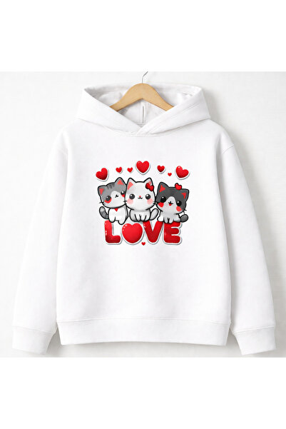Tiny and Co Unisex 100% Cotton Love Printed Children's Hooded Sweatshirt