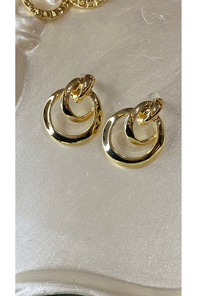 SELUVİA Kadın VIP 14K Renk İç İçe Geçmiş Sarmal Çelik Küpe – Paslanmaz, Şık v...