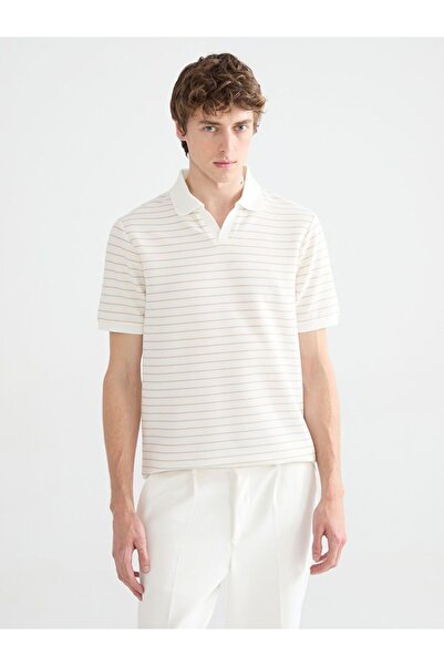 LC Waikiki Southblue Polo Neck Striped T-Shirt