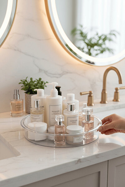 Mithra Life Organizator transparent cu 4 compartimente, rotativ la 360 de gra...