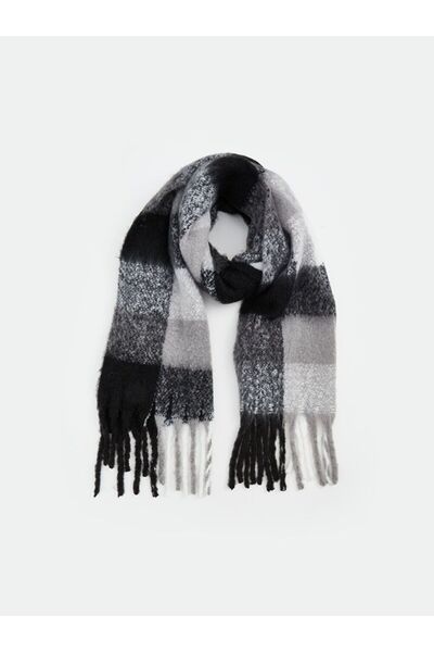 LC Waikiki LCW ACCESSORIES Tassel Detailed Plaid Patterned Men's Scarf