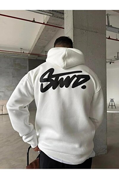 DİVİN ανδρικό φούτερ με κουκούλα με τύπωμα stw2 Υψηλής ποιότητας ύφασμα 3 κλω...