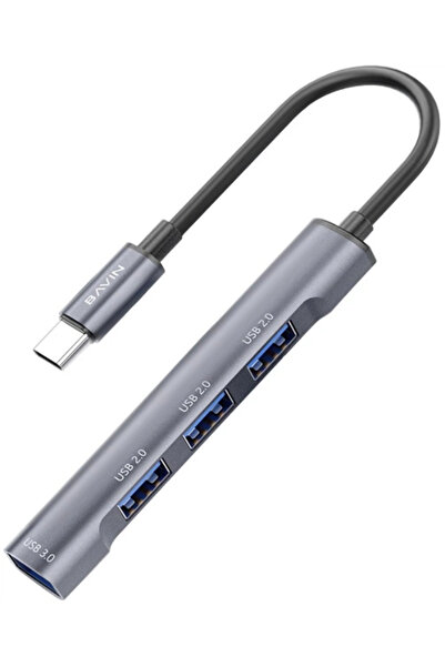 Bavin HUB-19 USB-C/1xUSB 3.0/3xUSB 2.0 Gray