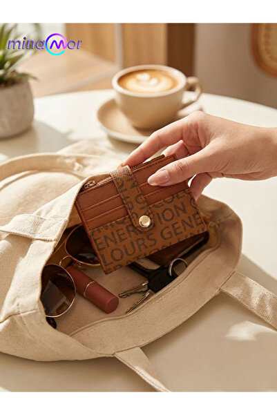 Minamor Women's Wallet with Text Pattern