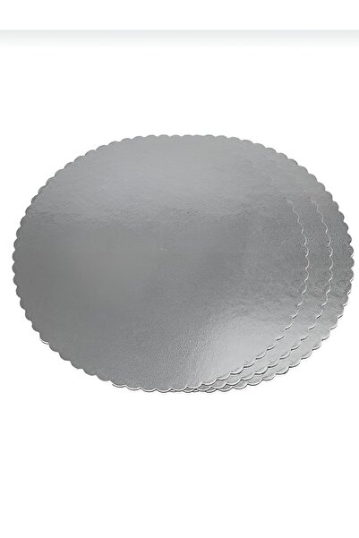 telaşe memuru قاعدة كيك فضية 24 سم - قاعدة فطيرة - قطعة واحدة - طباعة على ورق...