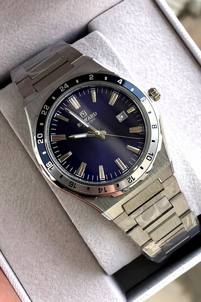 Reward ساعة يد رجالية أصلية بضمان لمدة عامين مع سوار فولاذي وعلبة