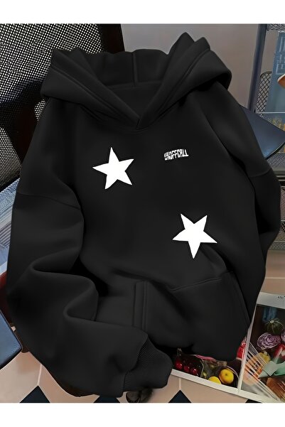 Deocept سويت شيرت للجنسين من ستارز مطبوع بغطاء رأس بجيب كنغر مريح وقصة قصة فض...