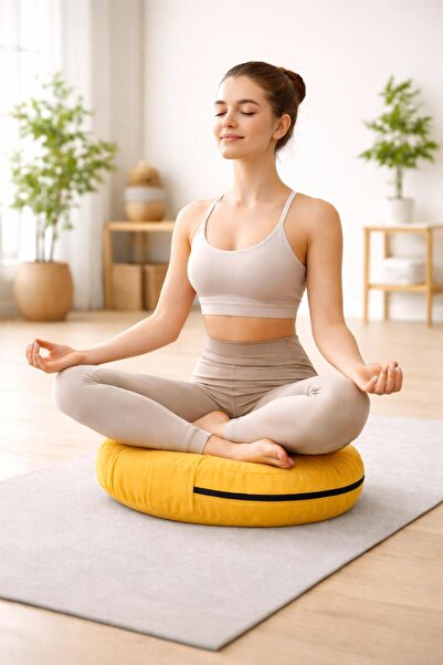 NareSpor Pernă de meditație Zafu Yoga - Pernă rotundă de meditație