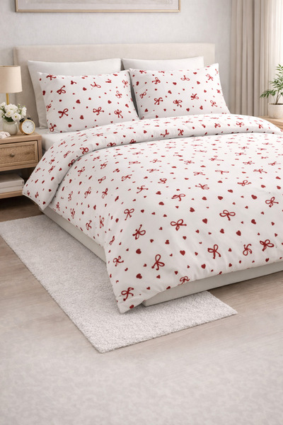 Marlenka Home Tex Bow Heart Pattern Cotton Bedding Set
