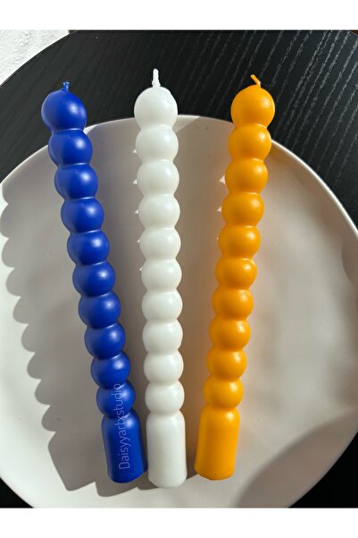 Bubble şamdan mum 3 renk