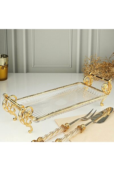 hediye Esterhomedecor Glass Serving Plate 37*20cm