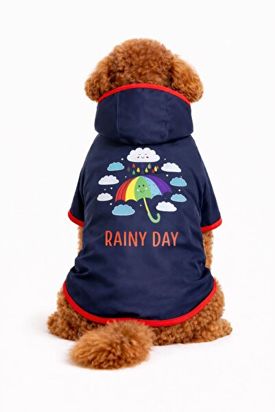 DOGİ&DOG معطف واق من المطر للكلاب من نوع Little Breed Rainy Day باللون الأزرق...