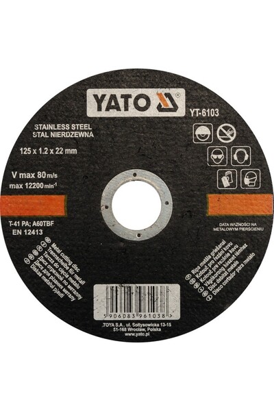 Other Disc de tăiere din oțel inoxidabil 125x1.2x22 mm YT-6103 YATO