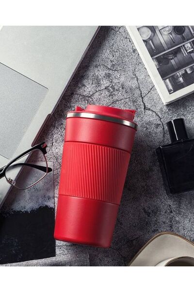HUBBYCHEF Kahve Çay Mug Araç Mug 500ml Paslanmaz Çelik