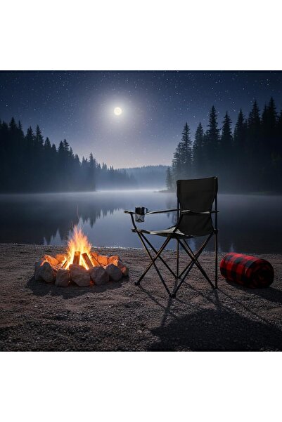 AL SAHIR GARMENT INDUSTRY L.L.C Portable Folding Camping Chair with Cup Holder Pack Of 2 – Lightweight Collapsible Outdoor Chair f