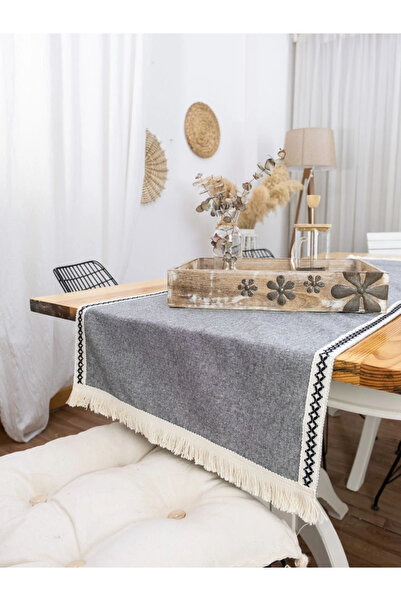 NDC HOME Γκρι Ανθρακί Μαύρη Ρίγα Φούντα Runner