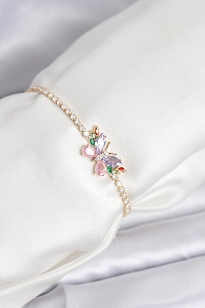 Inure Jewelry Colorful Butterfly Model Zircon Stone Elevator Waterway Women's...