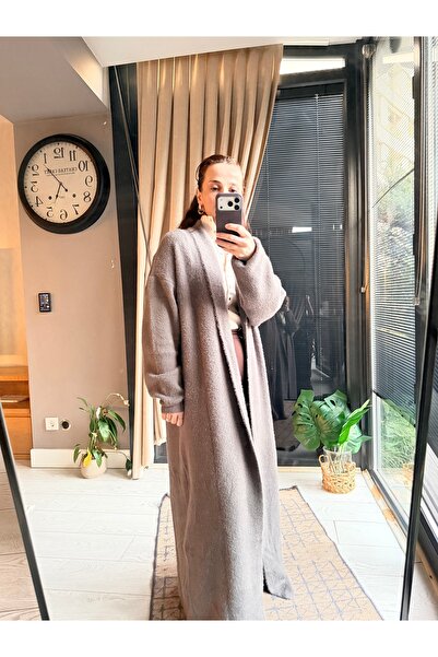 LUNSHI Uzun Füme Rengi Alya Hırka