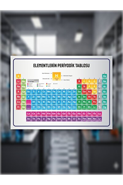 Mutlu Tasarım Elementlerin Periyodik Tablosu Eğitici Öğretici Türkçe Kalın Ka...