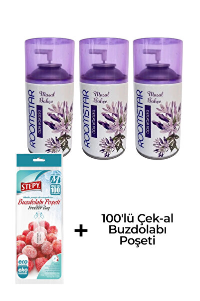 KMS HOME ROOMSTAR Oda Kokusu Sprey Masal Bahçe 300 ml X 3 Adet + Çek-al Buzdo...