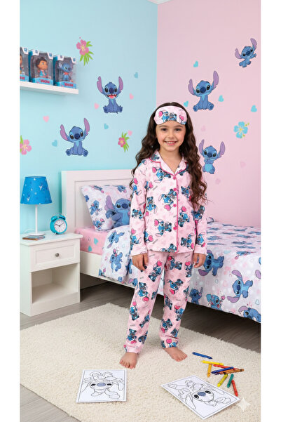 ALYAKİDS طقم بيجامة بناتي منقوشة بأزرار مع غطاء للعين يشمل الأعمار من 4 إلى 1...
