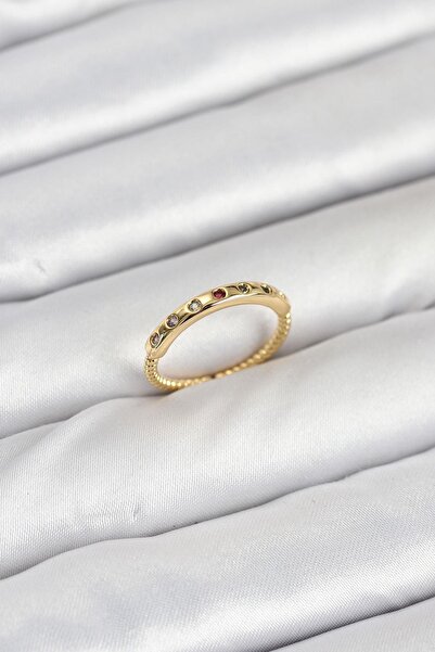 Inure Jewelry Brass Gold Color Colorful Zircon Stone Women's Ring