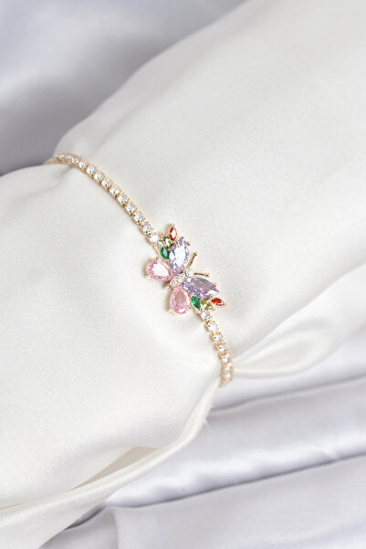 Clariss سوار نسائي ملون على شكل فراشة مرصع بحجر الزركون