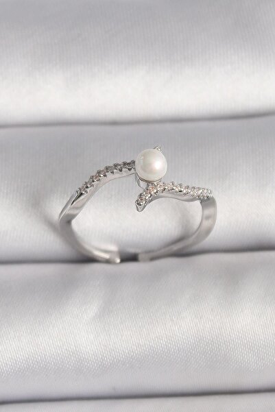 Inure Jewelry النحاس الفضة اللون الزركون حجر خاتم قابل للتعديل