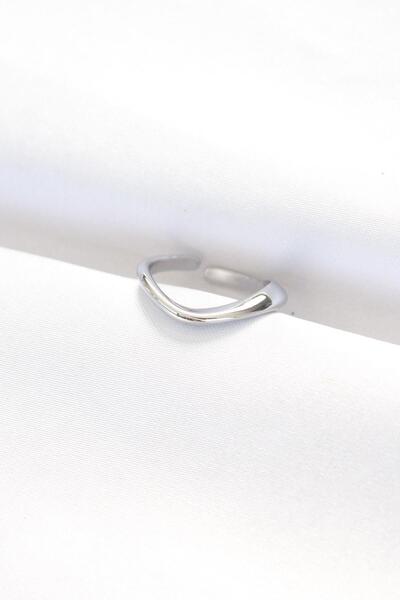 Inure Jewelry Flat Silver Color Adjustable Ring