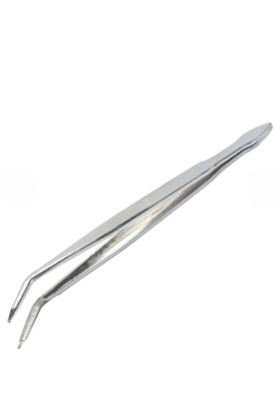 Labolist Penset Eğri Uçlu 16 Cm Nikel Kaplama