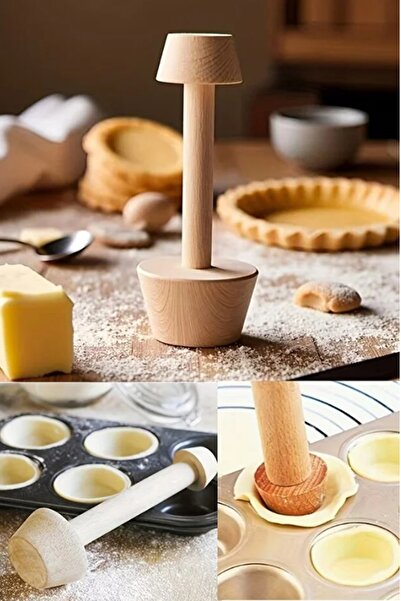 Kitchen Live Çift Taraflı Ahşap Tartolet Kalıbı - Kek,Tart,Turta Yapma Kalıbı...