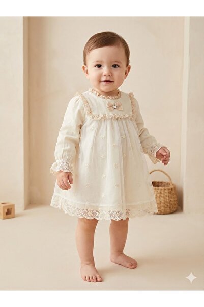 Babydola Baby Girl Evening Dress Birthday Dress Lining Muslin Fabric 100% Cot...