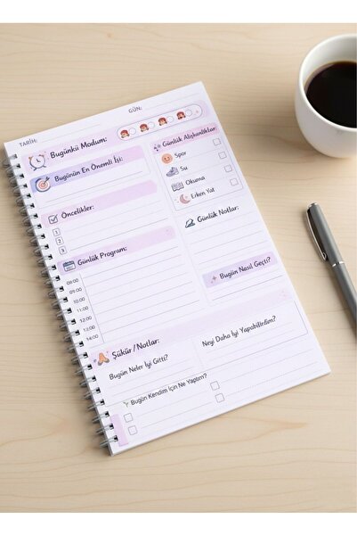 İmajmix دفتر تخطيط يومي بألوان الباستيل |   30 ورقة |   حجم A5 |   وردي