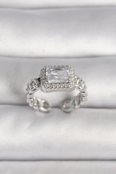 Inure Jewelry Brass Silver Color Adjustable Chain Square Zircon Stone Women's...