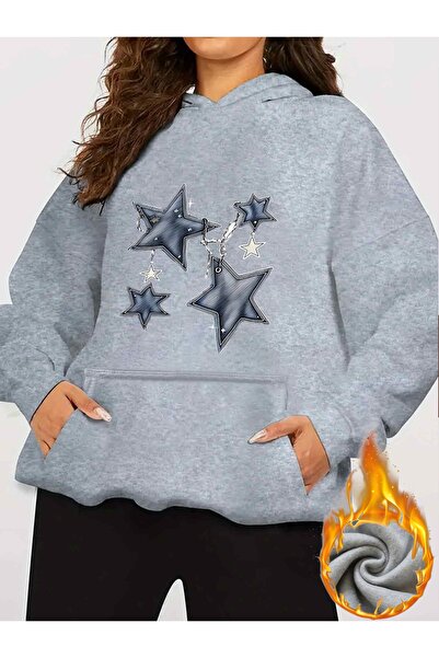 Deocept Unisex Star Jeans Printed Hooded Kangaroo Pocket Comfortable Fit Over...