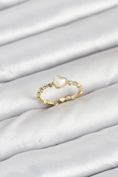 Inure Jewelry Brass Gold Color Heart Model Women's Ring
